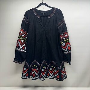 Free the Roses Black and Red Embellished A-line Dress size M